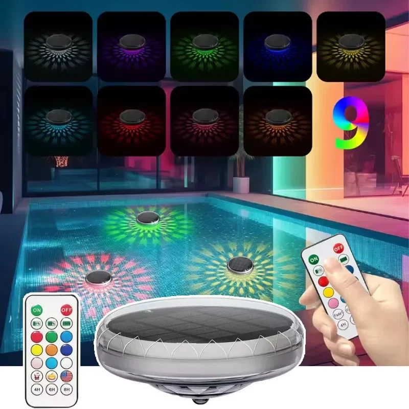

Solar Floating Pool Lights RGB Color Changing Pool Projector Light Waterproof LED for Pool Hot Tub Wedding Path Party Decoration