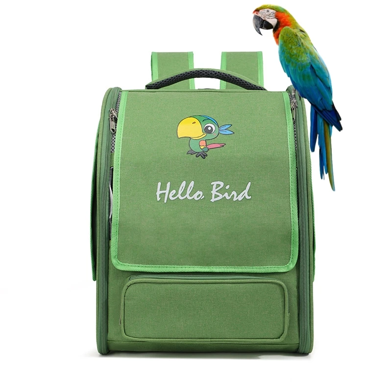 

New Bird Travel Cage Bird Carrier with Stand Perch and Tray for Parrots Parakeets Cockatiels Pets,Portable Bird Backpack Bag