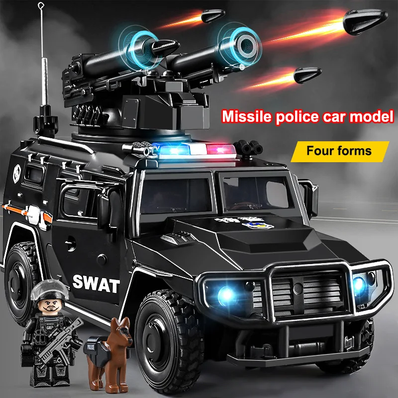 

1:24 большая модель бронеполицейского автомобиля из сплава, может огненная, имитация литья под давлением, военный взрывозащищенный автомобильный танк, детский подарок