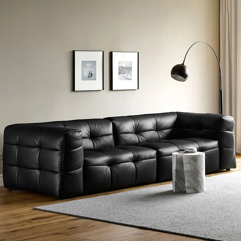 Sofa minimalis Italia modern minimalis berbahan kulit marshmallow