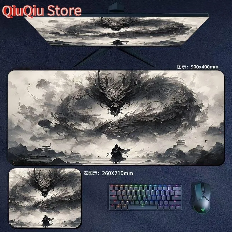 لوحة الماوس التنين الصيني أسطورة اضافية كبيرة سميكة لوحة مفاتيح الكمبيوتر حصيرة مكتبية 90*40/80*30/60*30/26*21 سنتيمتر مكتب الديكور ل Mar #2