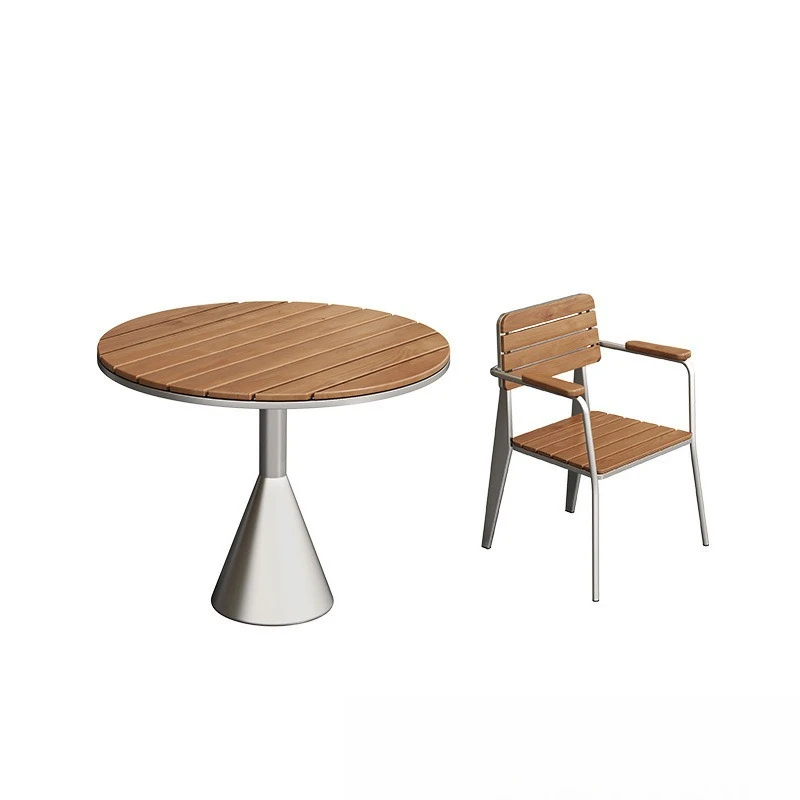 

Outdoor tables and chairs waterproof and sunscreen commercial wrought iron leisure small round table open air