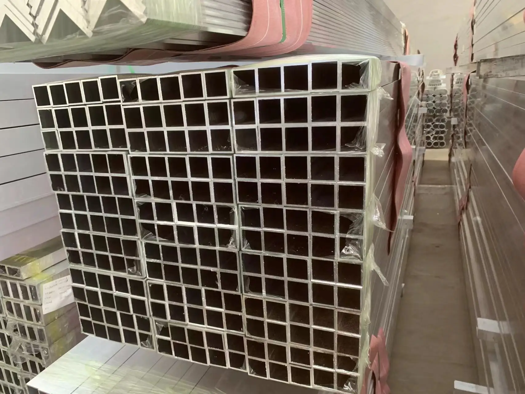 التخصيص الألومنيوم النتوء الشخصي الخشب الحبوب مسحوق المغلفة الألومنيوم مستطيل مربع أنبوب مجوف للباب والنافذة #6