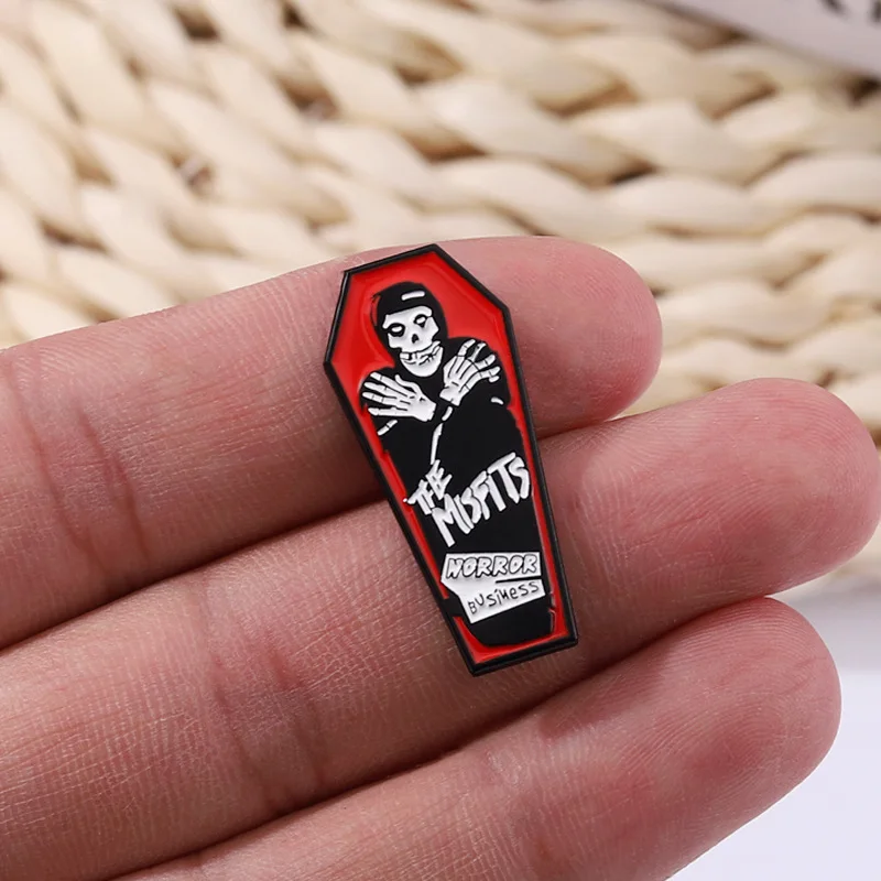 Punk Vampire Enamel Pins Coffin Brooches Lepal Metal Badges Jewelry Backpack Accessories Gifts for Kids Friends Free Shipping