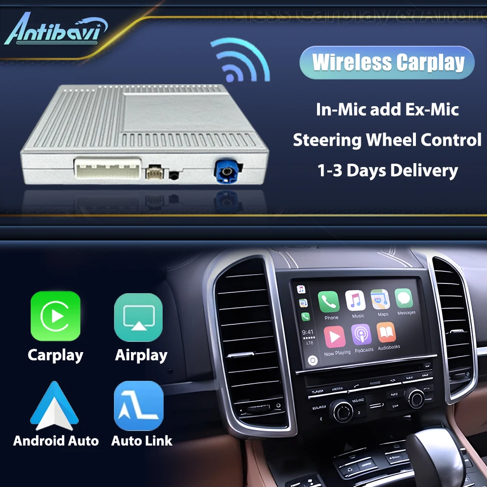 Bezprzewodowy CarPlay PCM 3.0 3.1 4.0 do Porsche Cayenne 2007 8 9 10 11 12 13 14 15 16 Android Mirror Link AirPlay Funkcja CarPlay