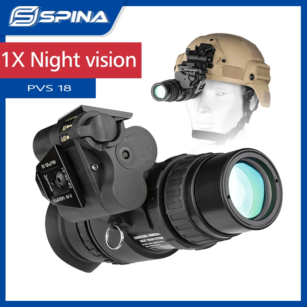 

SPINA OPTICS Monocular PVS18 Night Vision Goggle, 1X32 Infrared Digital Scope Night Vision Monocular Suitable for Night Hunting