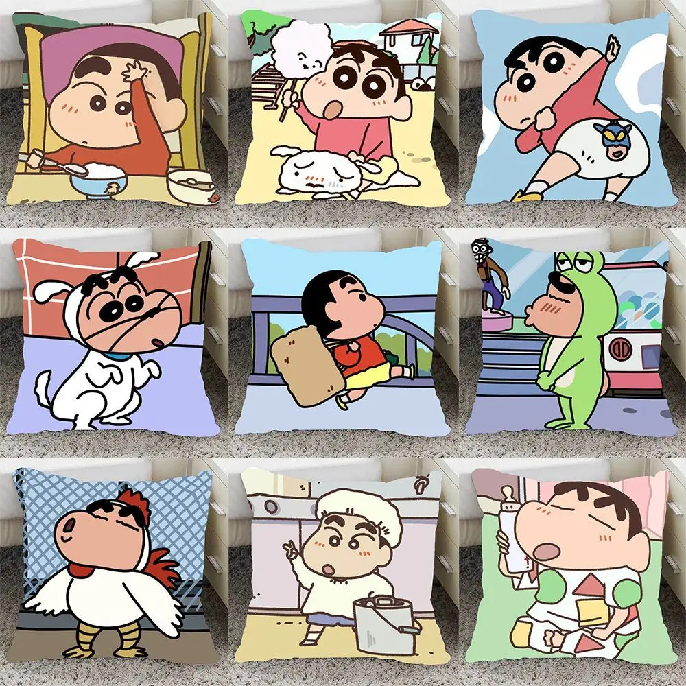 Cushion Covers Crayon Shin-chan 45x45 Cushions Cover Home and Decoration Personalized Gift Decorative Pillows for Sofa Pillow