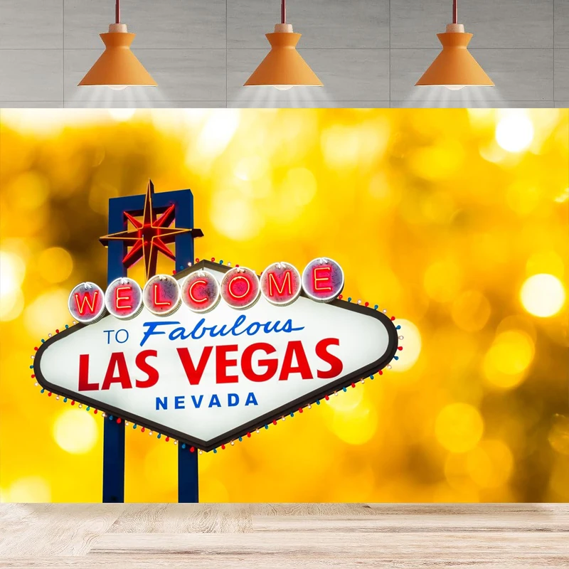 Las Vegas Photography Backdrop Night Casino Background Travel Landscape Scene Interior Home Party Backdrop Wall Banner Decor