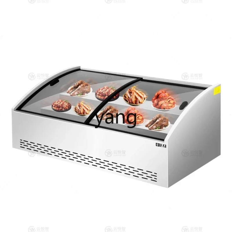 LTT  ladder freezer commercial cold dishes seafood cake refrigerated display cabinet stall barbecue