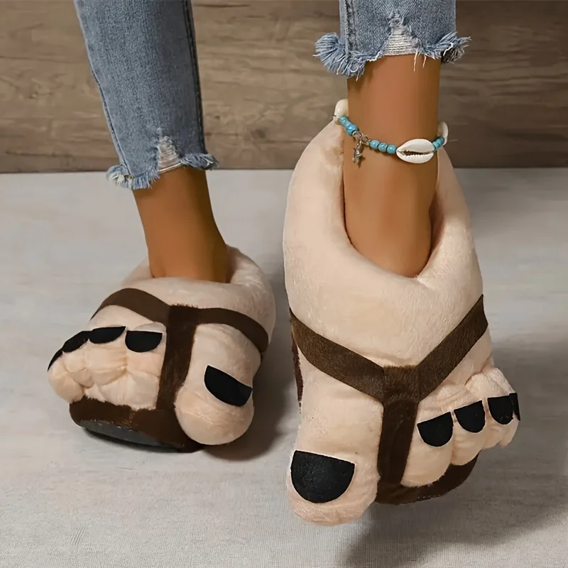 Novelty Slippers Comfortable Indoor Plush Warm Home Shoes Casual and Interesting Home Shoes Funny Big Foot Slippers