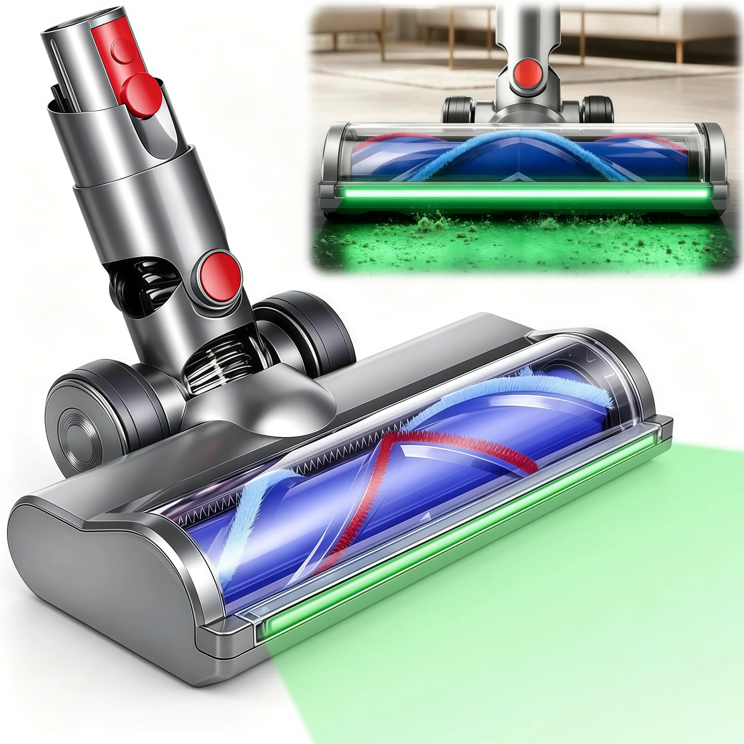 For Dyson V12 Detect Slim Direct Drive Anti-Tangle Vacuum Brush Head Replacement Part Head Quick Release Vacuum Attachment