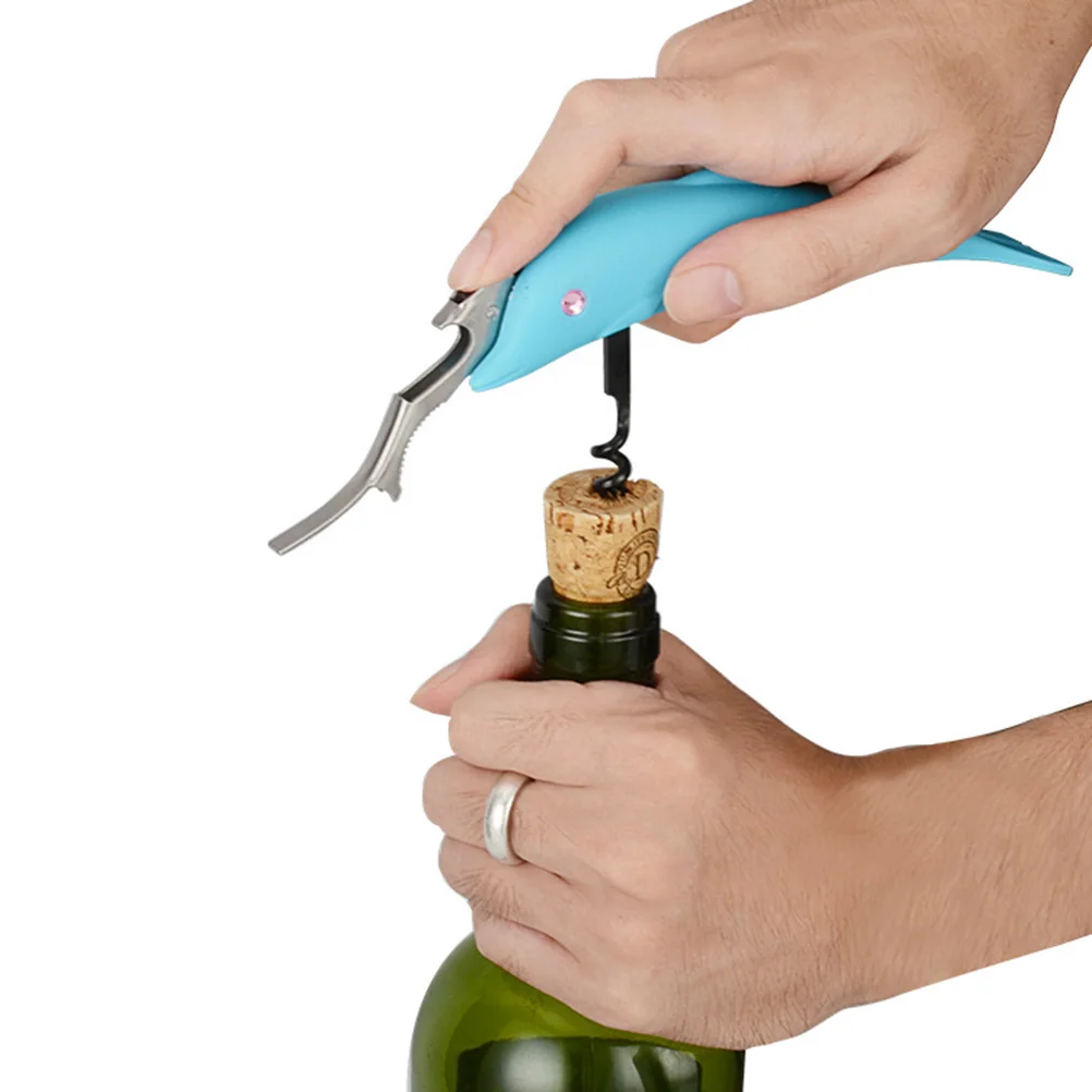 

4Pcs Stainless Steel Dolphin Bottle Opener Multifunctional Beer Wine Opener Portable Keychain Outdoor Camping Kitchen Use