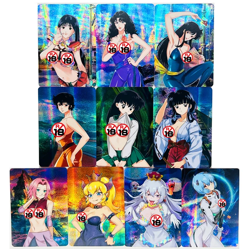 Collection de cartes de jeu Anime pour filles, Higurashi, Kikyo, Bowsette, Cat's Eye, Tam, Getting ia, Sylia Chamade, Rei, Sakura, Sexy Gift, 10 pièces par ensemble