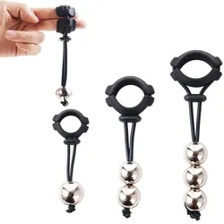 Bdsm Male Penis Ring Exercise Device Weight Bearing Penis Extender Enlargement Stretcher Ball Semen Lock Adult Sex Toys for Men