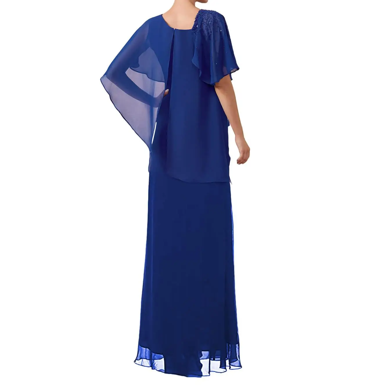 Vestidos para madre de la novia, capa superpuesta, vestidos de noche formales de gasa, vestidos largos para madre del novio