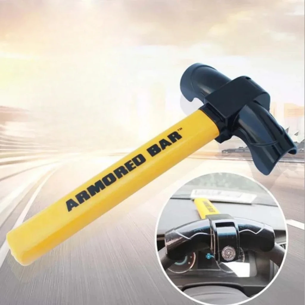 

Car Steering Wheel Lock Universal Heavy Duty Stainless Anti-theft Security Rotary Enhance Automobile