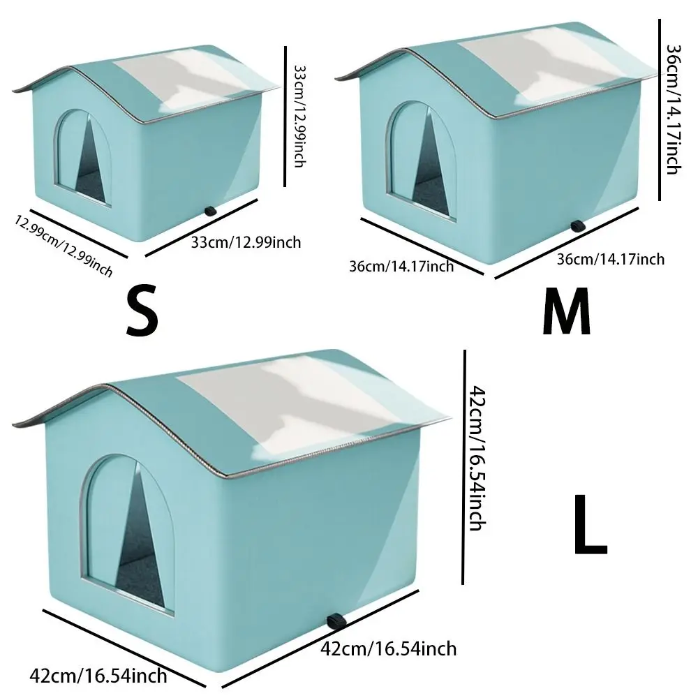 

Portable Waterproof Insulated Cat House Warm Foldable Feral Cat Shelter Enclosed Outdoor Pet Tent Hot Day