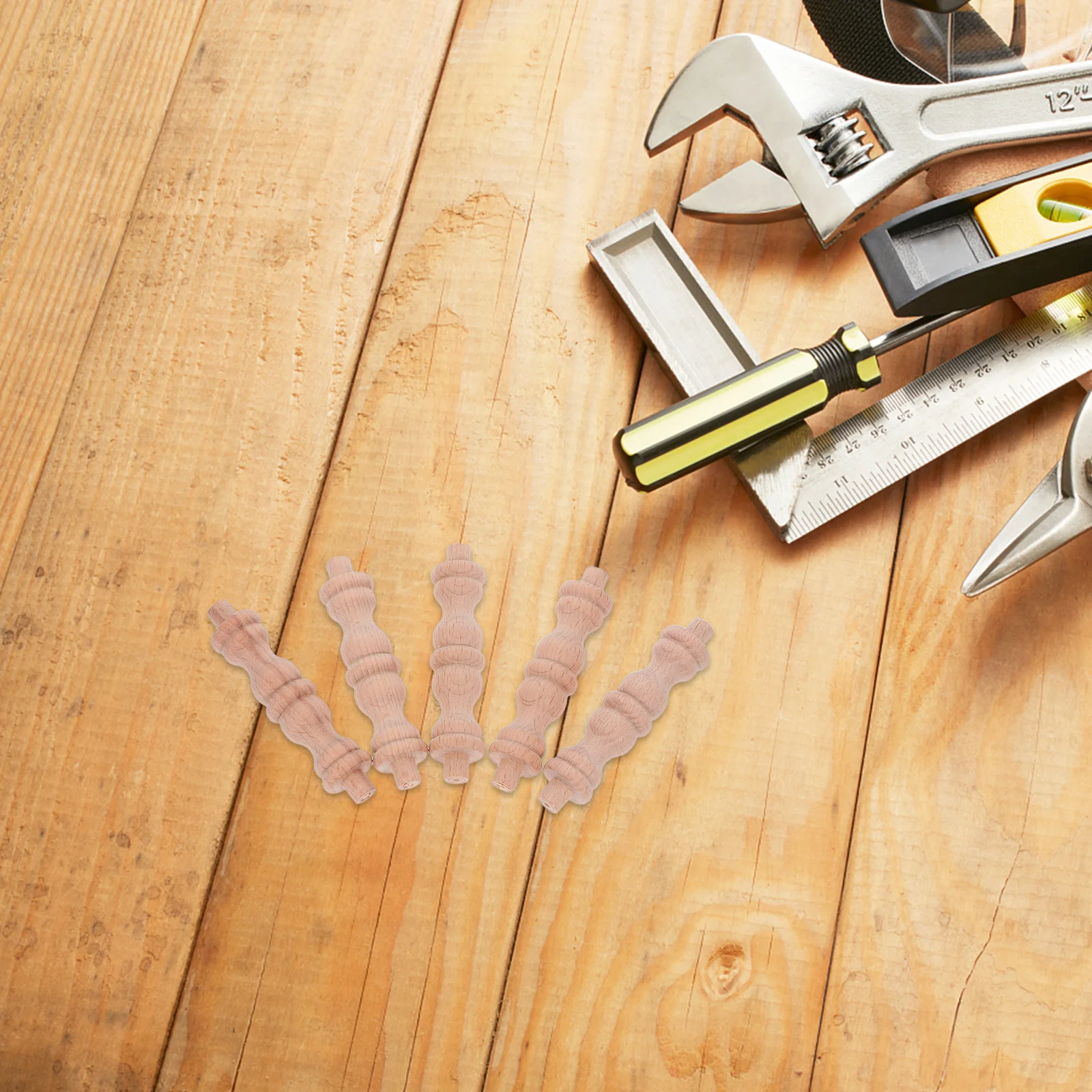 

10Pcs Wooden Baluster Spindles Carved Wine Cabinet Columns Rustic Small Pillar Decorative Craft Wood Furniture Accents for Home