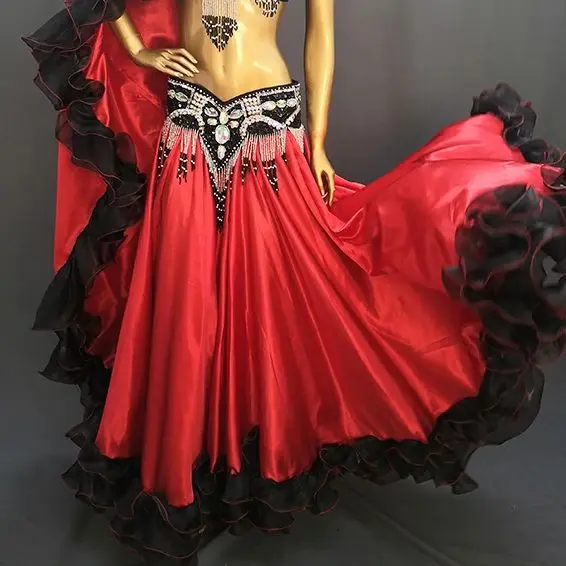 High Quality New Women 720° Belly Dancing Skirt Large Swing Dress Stage Performance Wear Belly Dance Costume