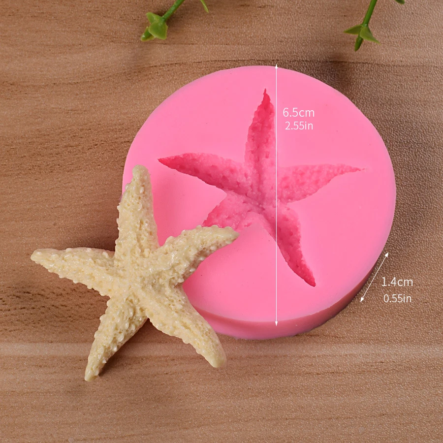 Sea Star Silicone Mold for Ocean Series; Five-point Star Fondant Cake Decoration Tool; Chocolate Mold; Dropping Gel