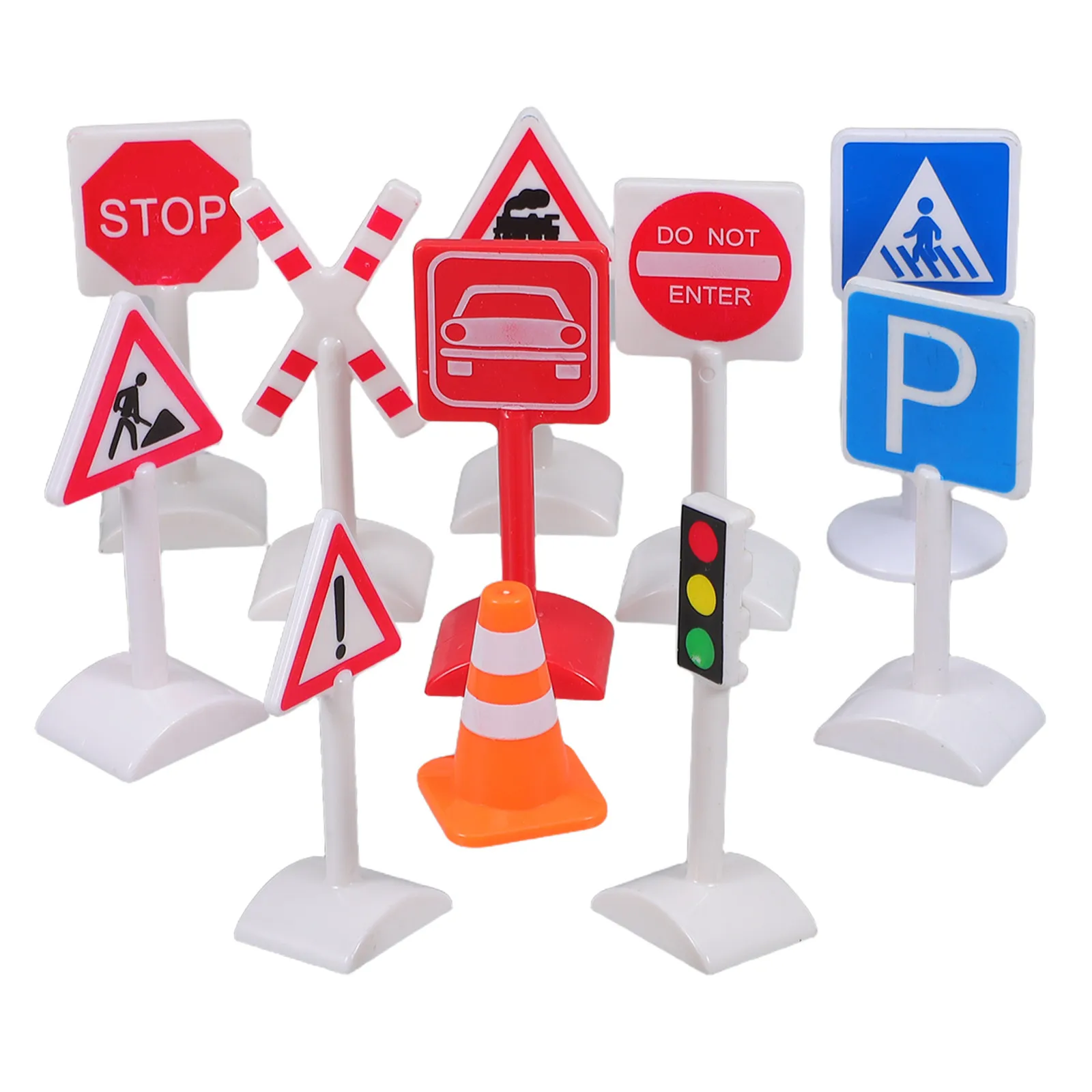 

1Set Mini Traffic Light and Road Sign Realistic Simulation for Kids Play Stop Sign Crosswalk Signal Street Signs Traffic Safety