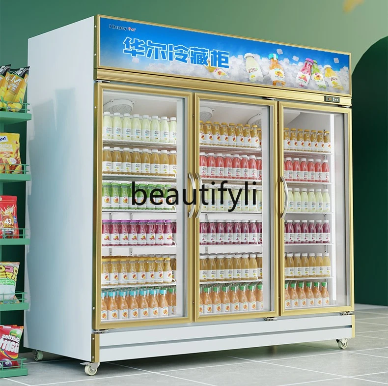 

Beverage Display Cabinet Commercial Air-cooled Fresh-keeping Cabinet Supermarket Refrigerated Cabinet