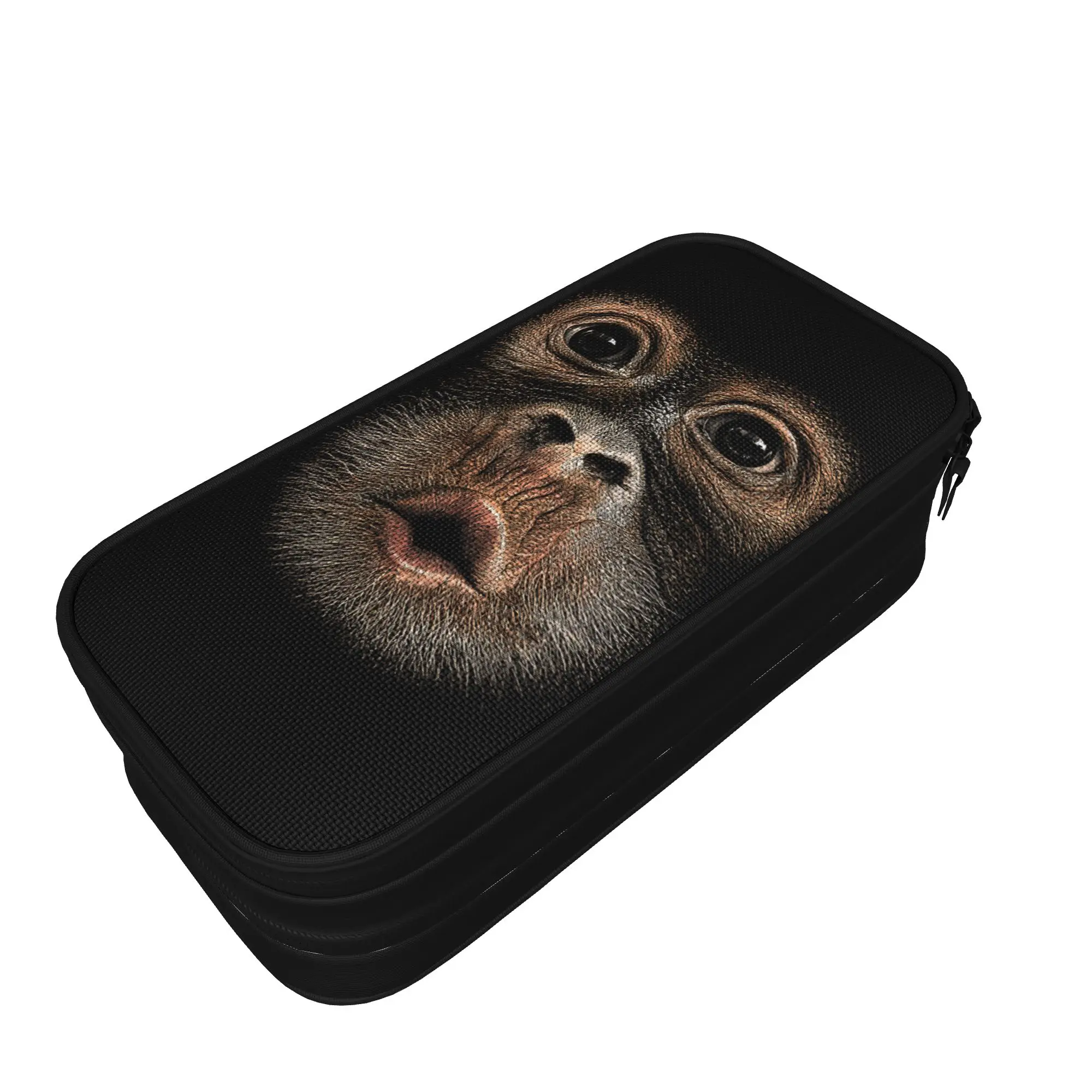 Funny Monkey Blowing Stomach Face Pencil Cases Meme Pencilcases Pen Box for Girls Boys Big Capacity Bag School Gifts Stationery