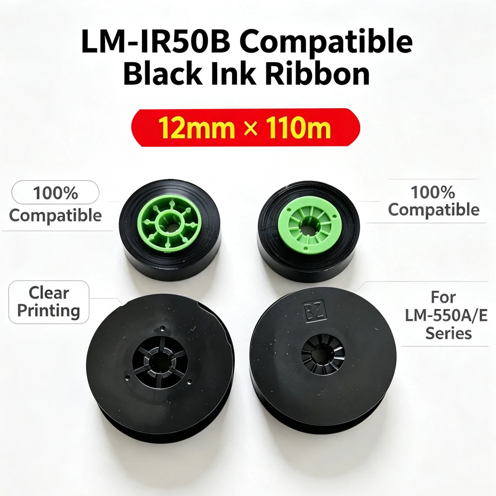 LM-IR50B Compatible Black Printer Ribbon 12mm*110m For LM-550A LM-550E Wire Marker Tube Printer Consumable Ribbon