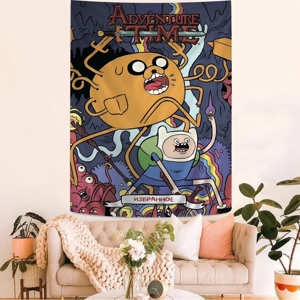 

Cartoon A-Adventure T-Time Chart Tapestry Art Science Fiction Room Home Decor Cheap Hippie Wall Hanging