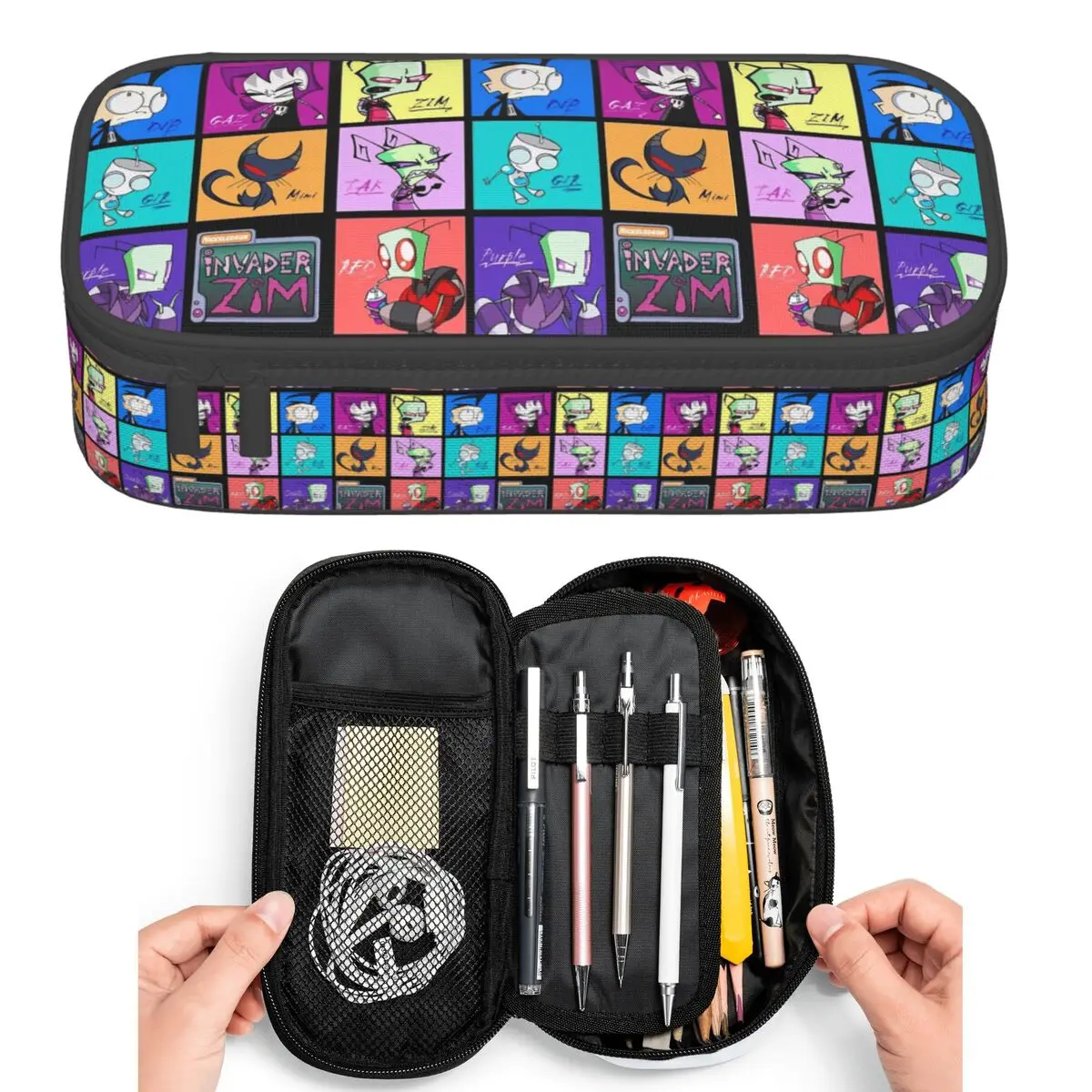 Invader Zim Madness (23) Pencil Cases for Student Pen Box Pencil Bag Large Capacity Pencil Pouch Pen Holder