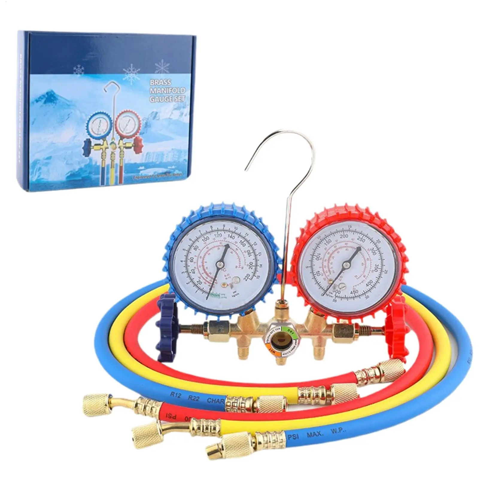 

Комплект для зарядки автомобильного кондиционера с прецизионным манометром, удобный набор для заправки кондиционера с шлангом и манометром для взрослых, влюбленных, семей, друзей, женщин