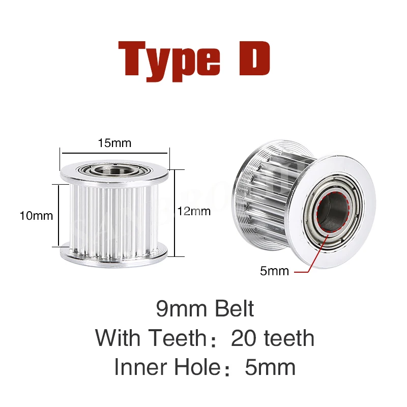 1 pz 20 T 8.5mm 12mm altezza GT2 folle 20 denti foro ruota 5mm per cancelli a bassa vibrazione ad alta corrispondenza 6mm 10mm 2GT cinghia dentata