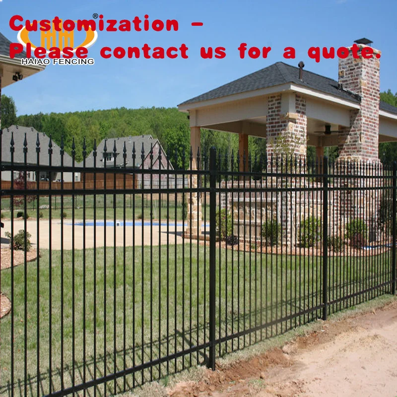 

custom.New Design 2.0mm Thick Galvanized & Powder Coated Wrought Iron Security Fence Panel with Ornamental Steel Picket Yard