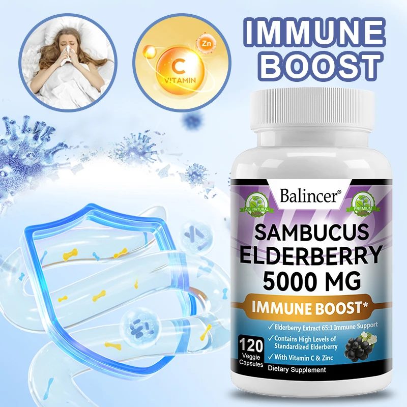 

Экстракт бузины (Sambucus) 5000 мг с витамином С и цинком — поддержка иммунитета, антиоксидантное действие, улучшение усвоения питательных веществ