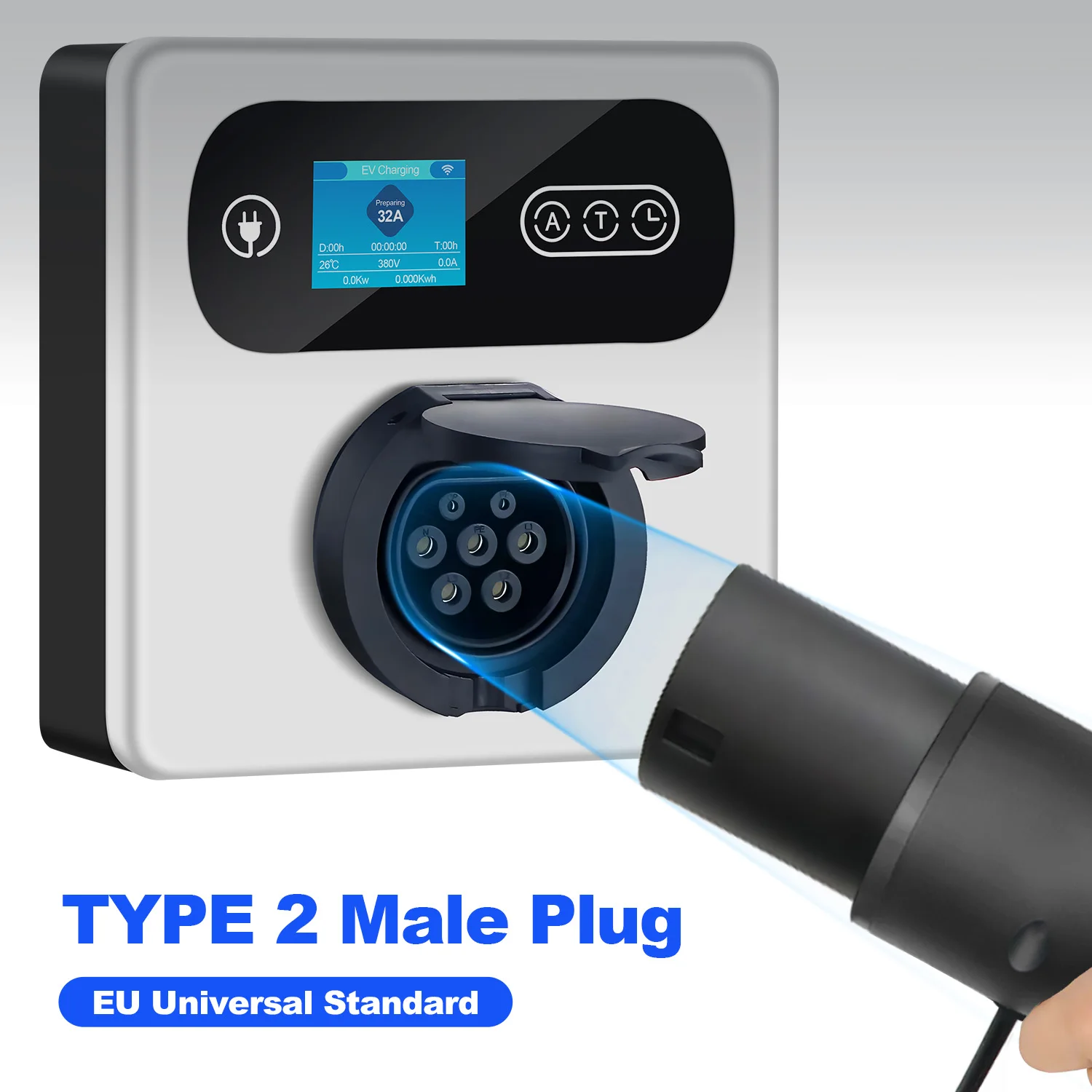 Kolanky نوع 2 ذكر EV التوصيل 1P/3 المرحلة شحن بندقية رئيس 16A/32A IEC 62196-2 EV موصل شاحن الاتصال بمحطة شحن EV