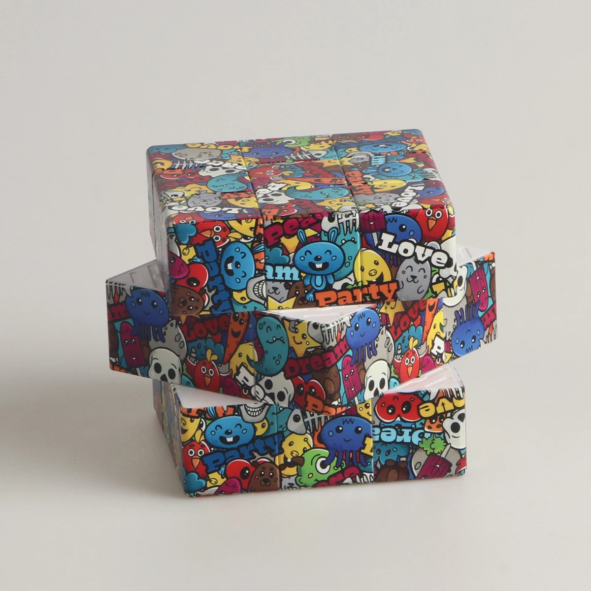 المكعب السحري 3x3x3 ثلاثية الأبعاد UV اللون اللوحة متعة الإجهاد الإغاثة لغز المهنية السلس سرعة لعبة لعب الأطفال الهدايا