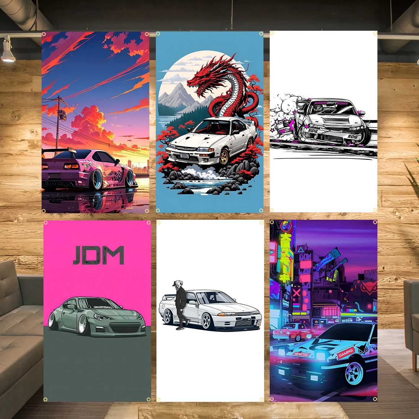 90x150cm 3X5FT  Cool JDM Car Flags Polyester Printed Banner For Decoration