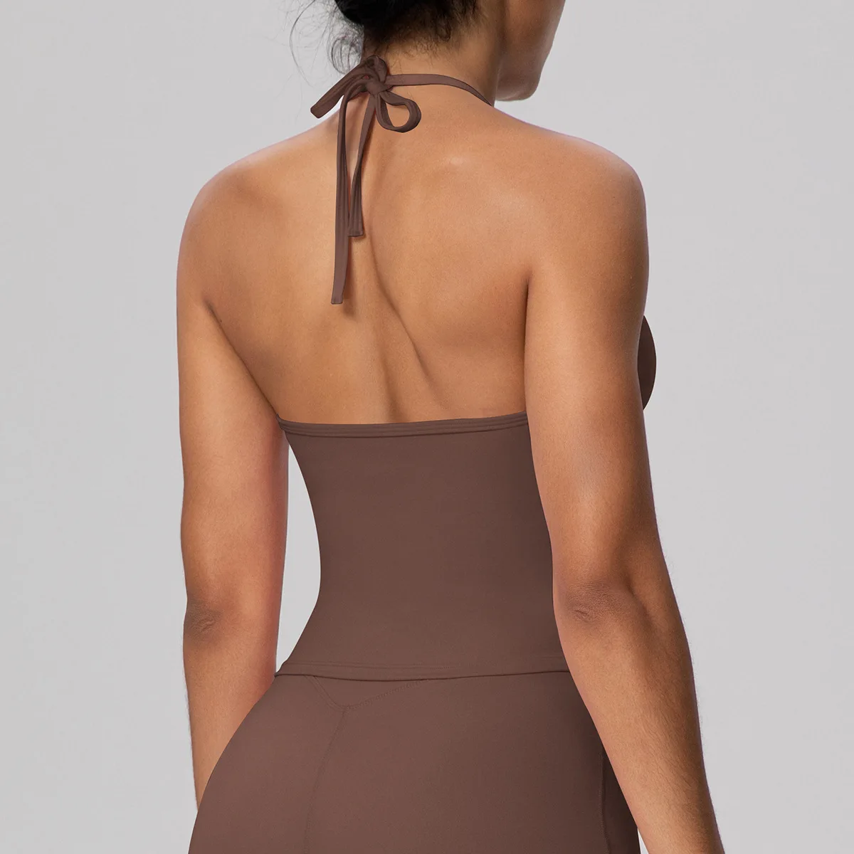 Halter Tops Women Fitness Backless Gym Top With Built-in Bra Quick Dry Slim Fit Sports Vest Neck Strappy Yoga Tank Tops