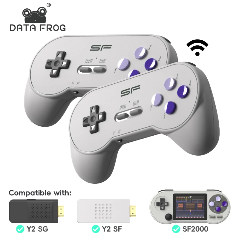 2PCS Video Game Console Controller for S7/SF2000 Console Wireless Gamepad Joystick for Data Frog SG/SF Game Console