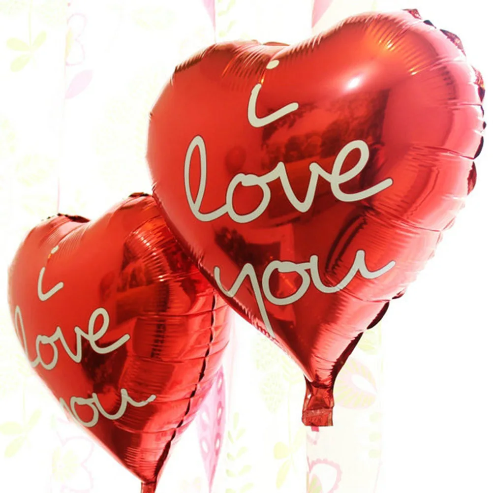 

5 Pcs Heart Shaped Balloon Valentine's Day Balloons Number Romantic Decorations Aluminum Foil