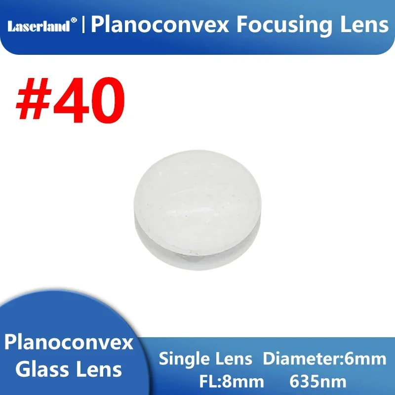 

Coated Focus Lens Diameter 6mm Focal Length 8mm Planoconvex Focusing Glass for Laser 635nm Optical Elements