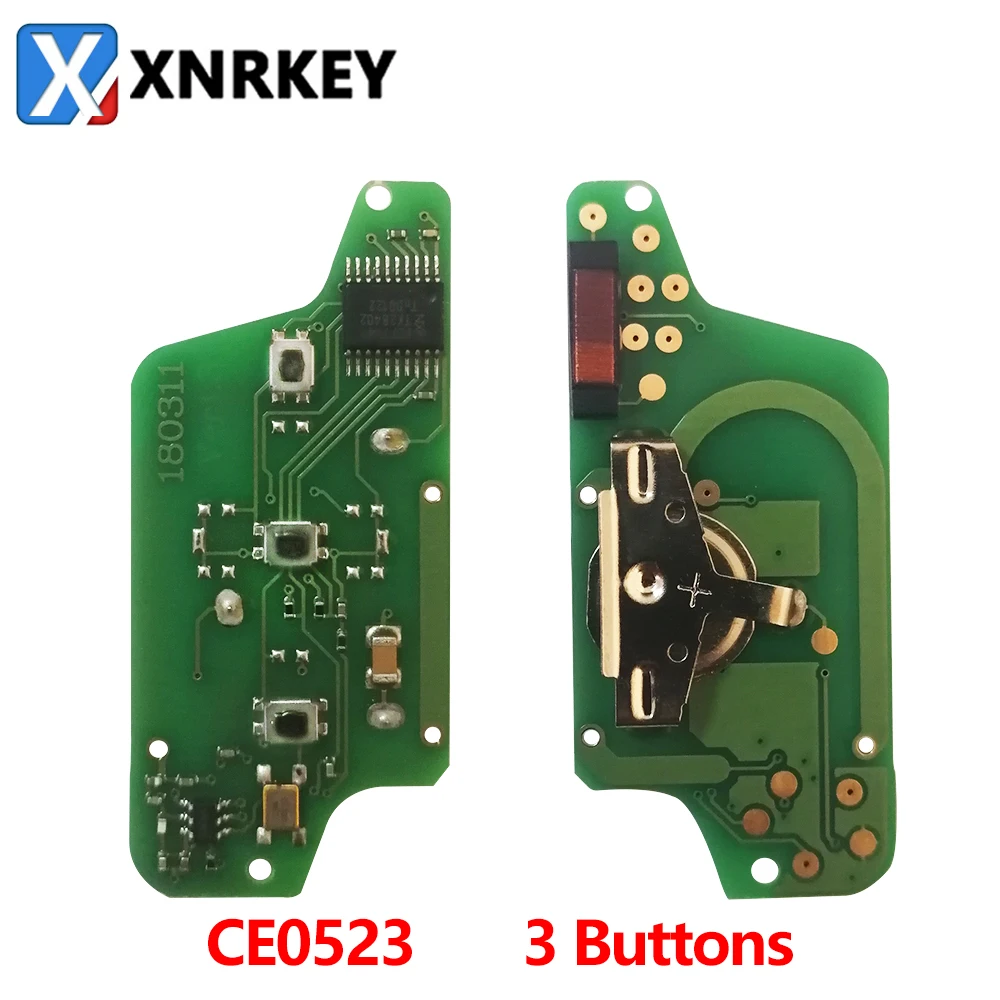 

XNRKEY 3 Button Car Parts Remote Key Electronic Circuit Board For Citroen Car Key For Peugeot CE0523 ASK