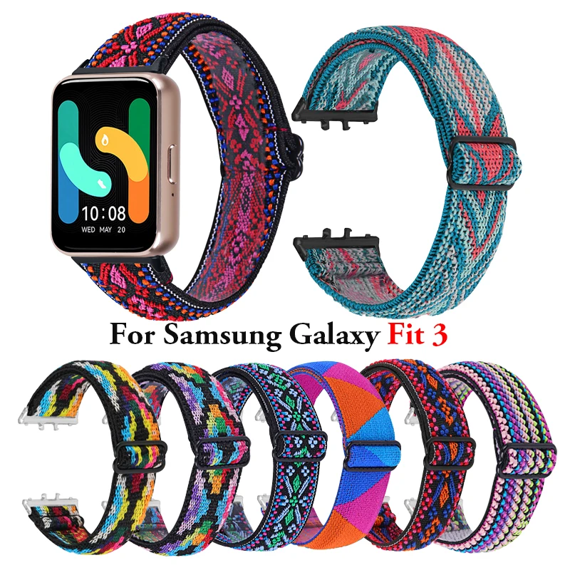 

Эластичный нейлоновый ремешок-петля для Samsung Galaxy Fit 3, регулируемый ремешок Correa для Samsung Galaxy Fit 3, браслет SM-R390