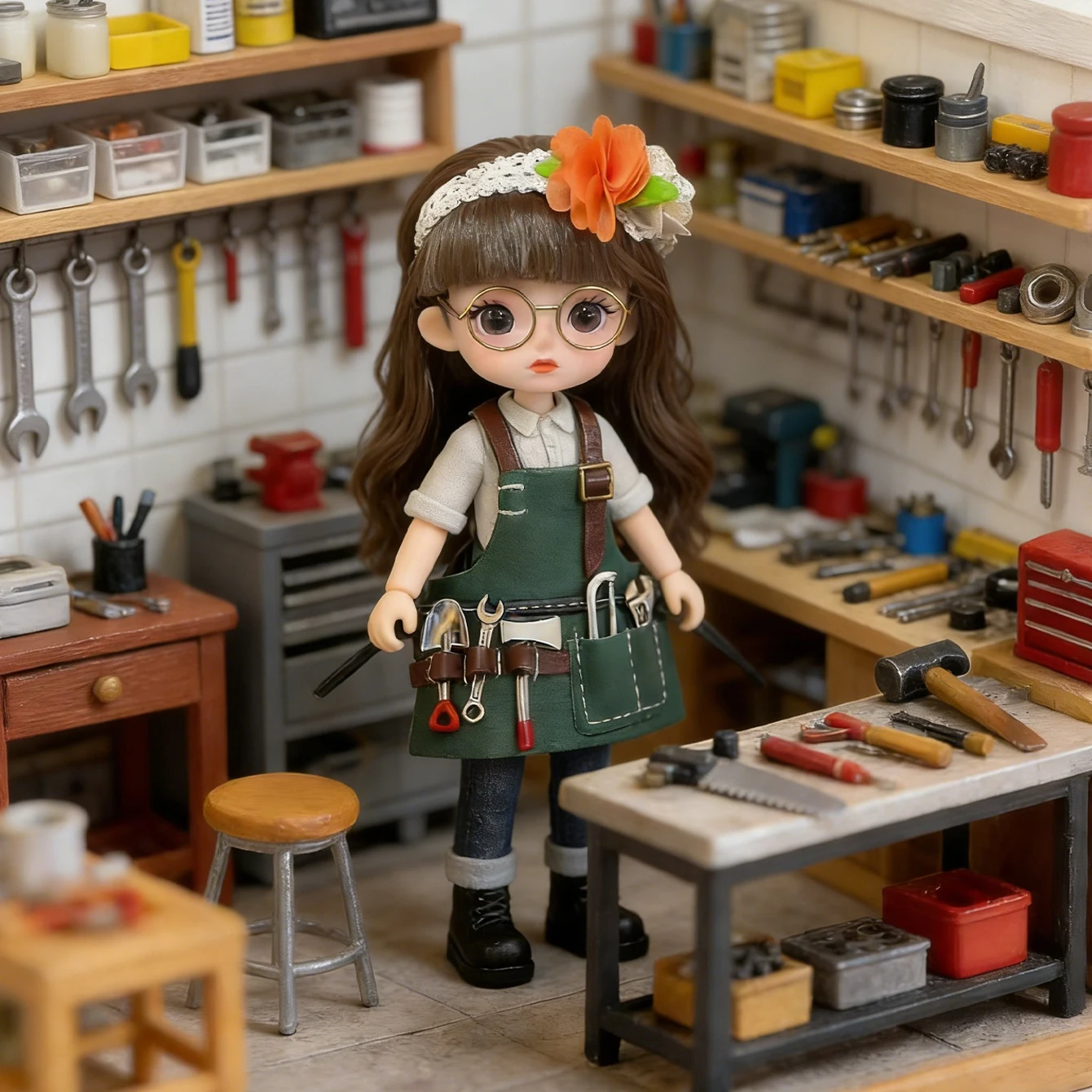 

6 штук/1 комплект рабочих фартуков для кукольного домика, масштаб 1:12, подходят для имитации ролевых игр в сценах из кукольного домика.