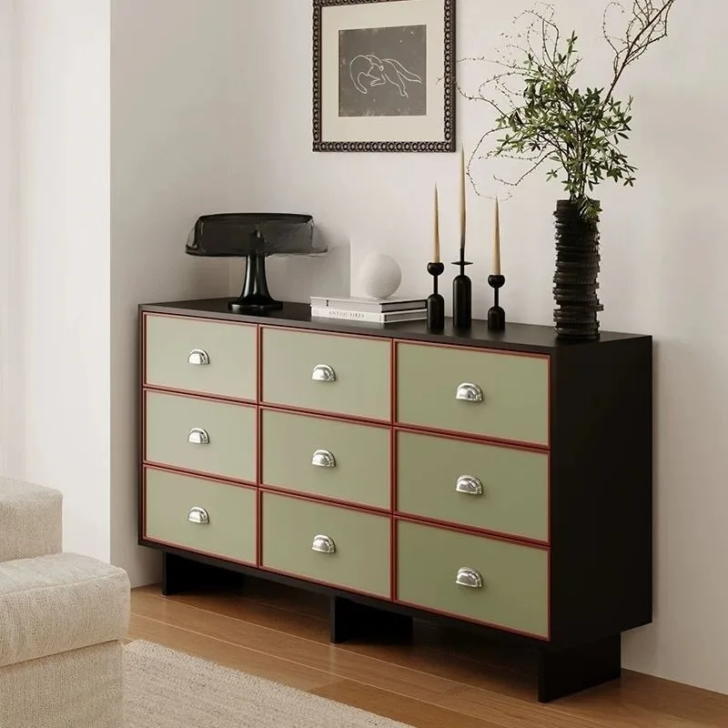 

retro solid wood edge cabinets, entrance cabinets, living room French storage, drawer cabinets, six chest cabinets