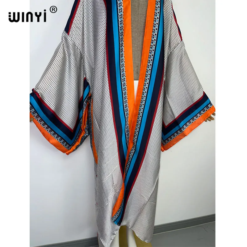 WINYI Summer Women Cardigan stitch robe Cocktail sexy Boho Maxi African Holiday Batwing Sleeve 2022 Robe kimono KAFTAN