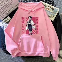 Sudaderas con capucha con estampado de Kochou Shinobu para mujer, sudaderas deportivas informales, jerséis para mujer, Tops de moda, nuevo Anime