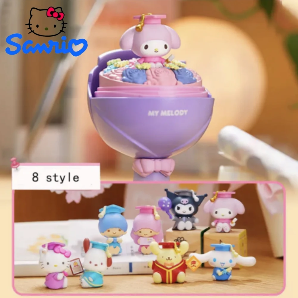 2024 New Sanrio Bouquet Series  Mymelody Kuromi Cinnamoroll Little Twin Stars Kt  Pom Pom Purin Ornament Model Toy Gift