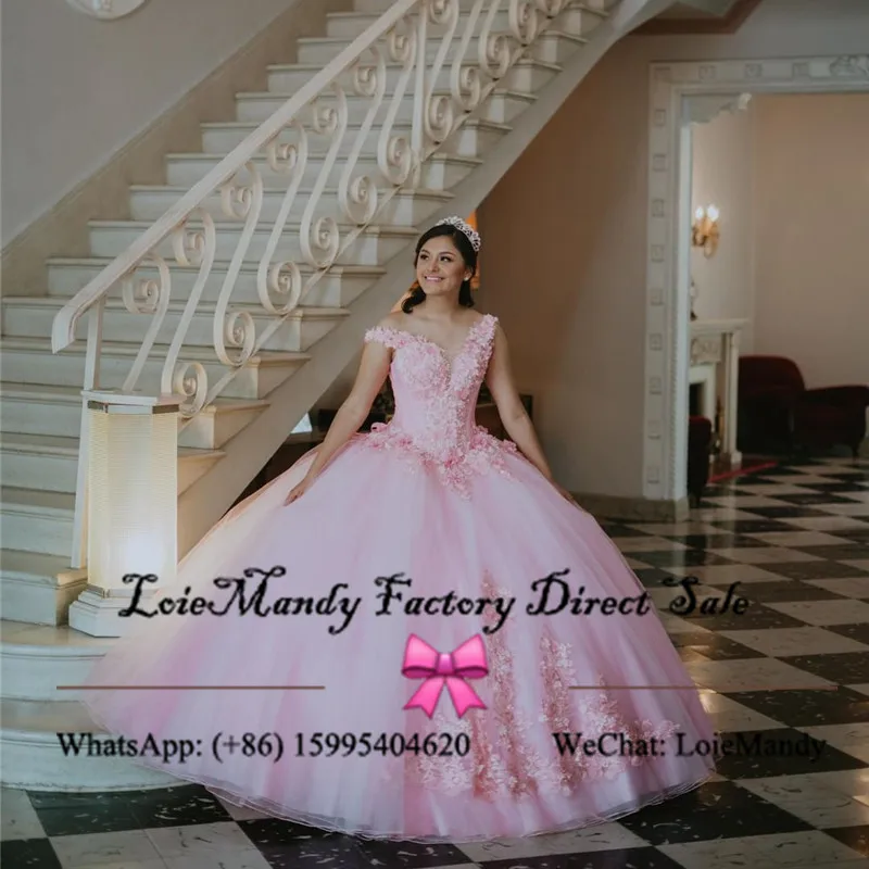 Light Pink Quinceanera Dress 2023 Luxury Lace Applique Ball Gown Vestidos para 15 vestido años Formal Birthday Prom Gowns