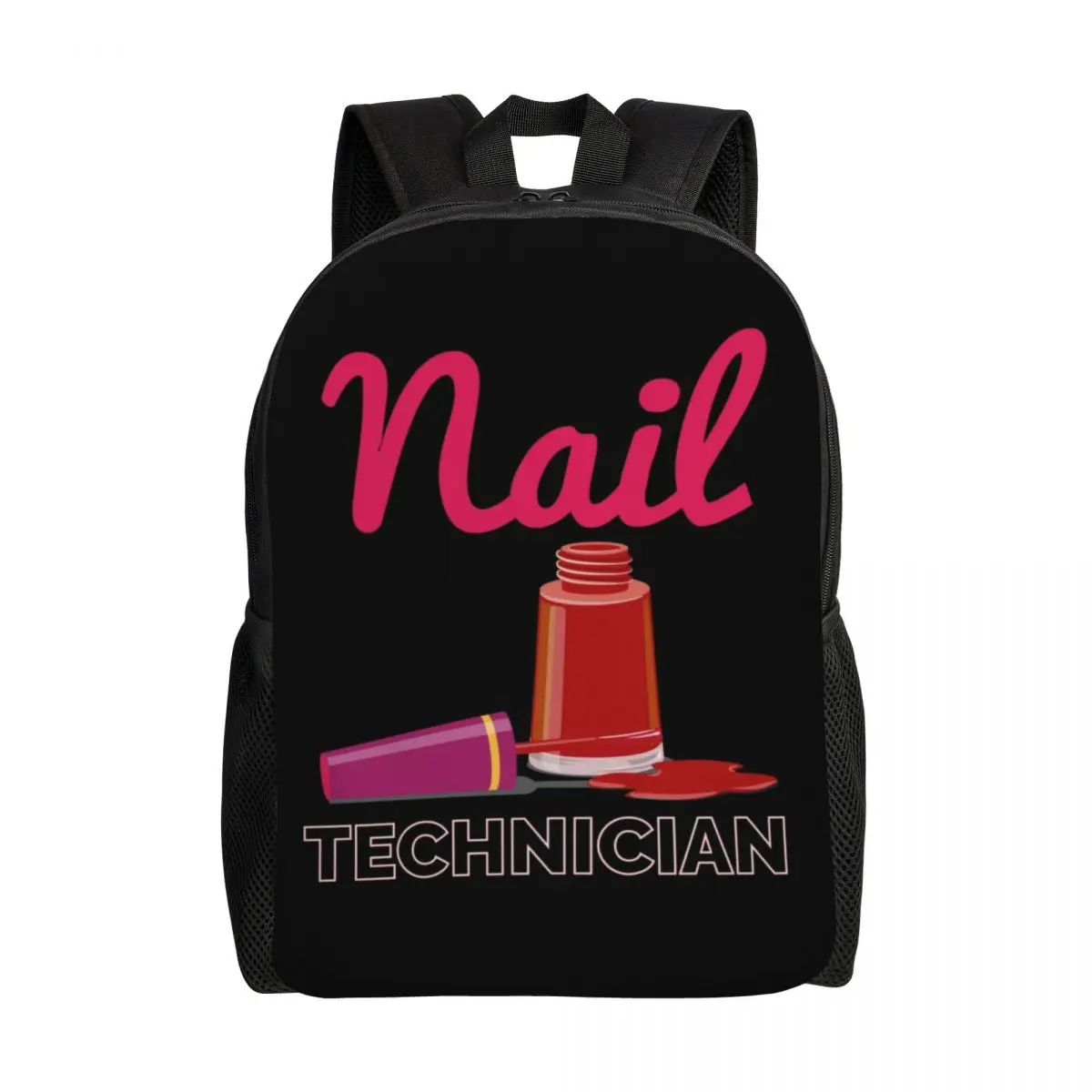 

Personalized Technician Nail Polish Backpack Men Women Basic Bookbag for College School Bags